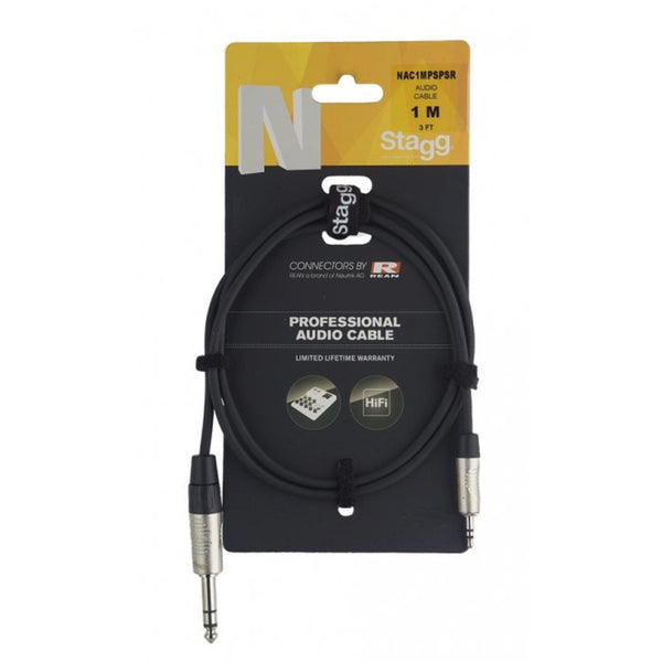 Stagg Professional Audio Cable 1M - Mini Jack to 1/4"