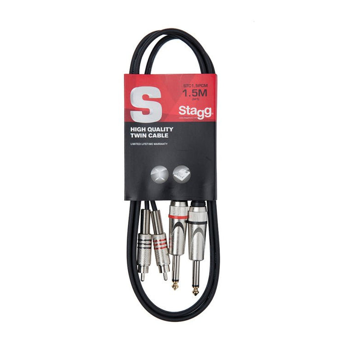 Stagg Twin cable, jack/RCA (m/m), 1.5 m (5') STC1,5PCM - Ev - Entz Music