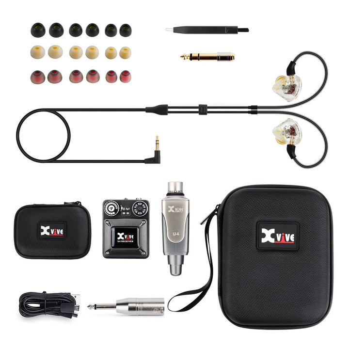 Xvive In - Ear Monitor Wireless System with T9 In - Ear Monitors and Travel Case - Ev - Entz Music